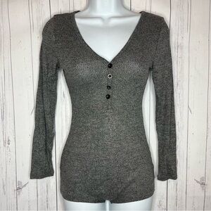 Women's Small V Neck Long Sleeve Shorts Romper Jumpsuit Bodycon Pajama Bodysuit